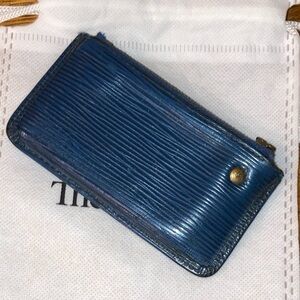 Louis Vuitton Vintage Blue Epi Card Holder Zipperd - EUC